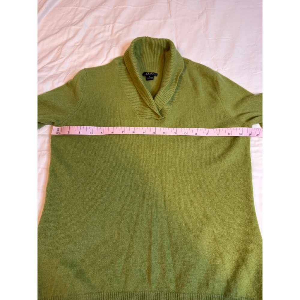 Prive Cashmere Green Shawl Collar V-Neck Sweater 100% Cashmere Large - Picture 5 of 8